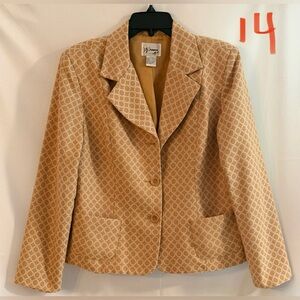 Beige Geometric Women's Blazer